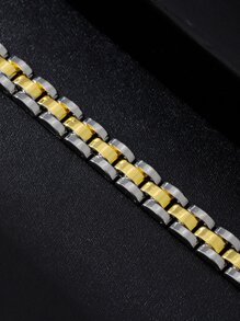 Men Two Tone Bracelet - Yellow Gold - View 2