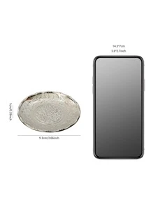 1 pieza hierro Bisutería vintage plata redondo Bandeja de joya para escritorio - Plateado - Ver 3