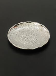 1 pieza hierro Bisutería vintage plata redondo Bandeja de joya para escritorio - Plateado - Ver 4