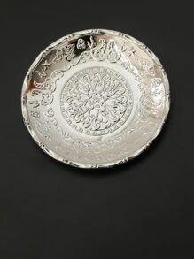 1 pieza hierro Bisutería vintage plata redondo Bandeja de joya para escritorio - Plateado - Ver 5