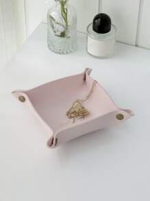 1 Khay Đựng Trang Sức Có Thể Gập Lại, Màu Hồng Tối Giản Nút Chụp Chi Tiết Lưu Trữ Trang Sức Màn Hình Tủ Trưng Bày Giá Đỡ Hộp Cho Gia Đình - Hồng - Xem 1