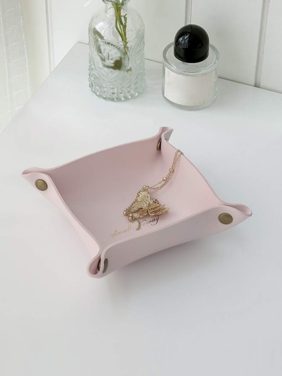1 Khay Đựng Trang Sức Có Thể Gập Lại, Màu Hồng Tối Giản Nút Chụp Chi Tiết Lưu Trữ Trang Sức Màn Hình Tủ Trưng Bày Giá Đỡ Hộp Cho Gia Đình - Hồng - Xem 1