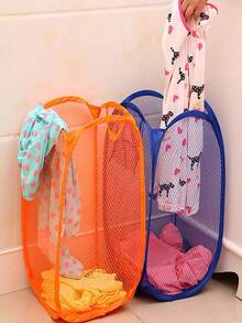 1pc Random Color Mesh Laundry Hamper - Multicolor - View 7