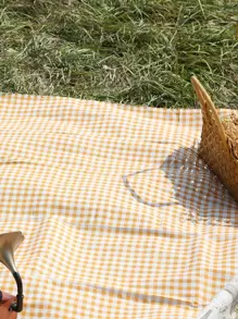 1 tấm thảm dã ngoại họa tiết kẻ sọc, chăn dã ngoại polyester hiện đại cho ngoài trời để đi du lịch - Nhiều màu - Xem 6