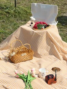 1 tấm thảm dã ngoại họa tiết kẻ sọc, chăn dã ngoại polyester hiện đại cho ngoài trời để đi du lịch - Nhiều màu - Xem 7