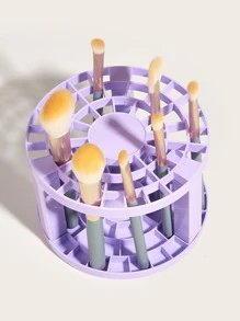 1pc Makeup Brushes Storage Multifunction Large-Capacity Cosmetic Brush Holder Air-Dry Stand Rack Lightweight And Easy To Install - Purple - View 2