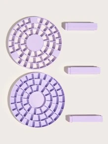 1pc Makeup Brushes Storage Multifunction Large-Capacity Cosmetic Brush Holder Air-Dry Stand Rack Lightweight And Easy To Install - Purple - View 3