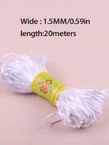 卷/20 公尺白色手工編織繩用於 Diy 珠寶製作 - 白色 - 查看 3