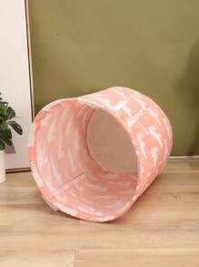 1pc Polar Bear Pattern Laundry Basket, Polyester Laundry Hamper For Home - Multicolor - View 2