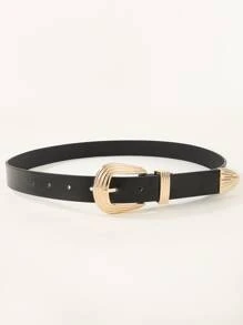 Geometric Buckle Belt - Black - View 2