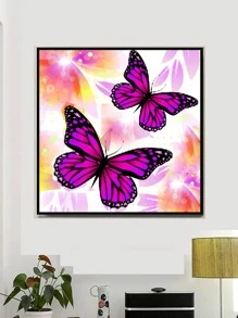 1套蝴蝶圖案鑽石畫套件 - 彩色 - 查看 1