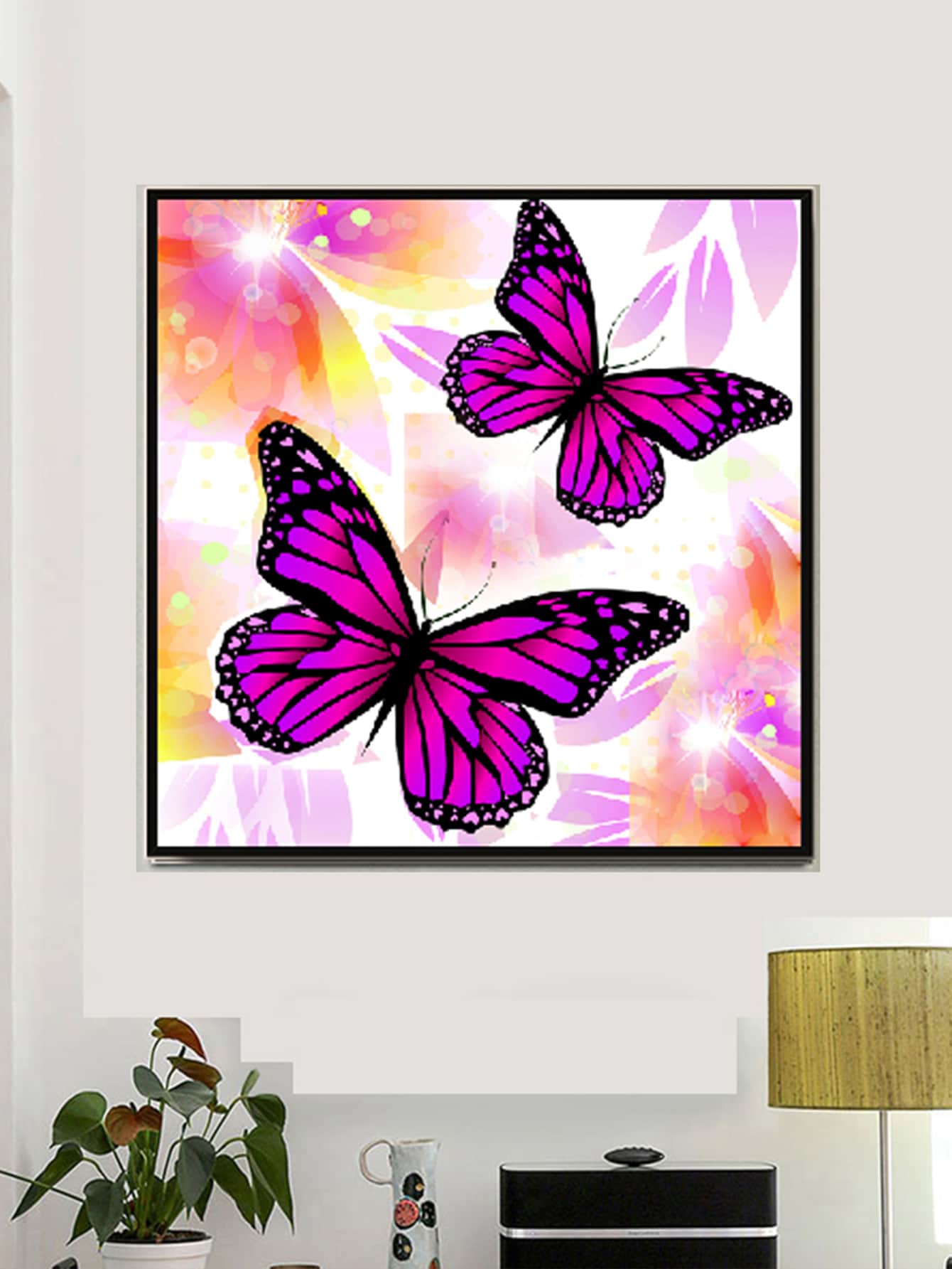 1套蝴蝶圖案鑽石畫套件 - 彩色 - 查看 1