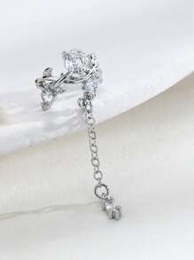 1 vòng bít tai trang trí hình bướm bằng đá rhinestone - Bạc - Xem 2