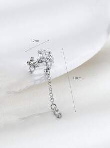1 vòng bít tai trang trí hình bướm bằng đá rhinestone - Bạc - Xem 3