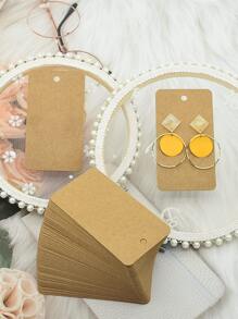 100pcs Jewelry Storage Card & 100pcs Earring Backs & 100pcs Self-Adhesive Bags, Earring Display Card, Backs & Bags Set, Gift For Valentine's Day - Brown - View 2