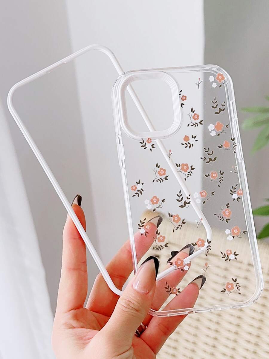 Floral Clear Phone Case - Multicolor - View 1