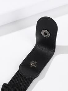 按扣鬆緊腰帶 - 黑色 - 查看 4