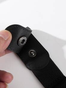 按扣鬆緊腰帶 - 黑色 - 查看 5