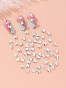50 piezas 3d con diamante de imitación triángulo Decoración de uñas
