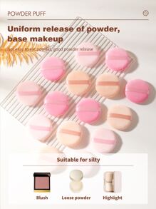 15入組化妝粉撲套裝柔軟三角粉礦物粉撲用於面部化妝 - 彩色 - 查看 4