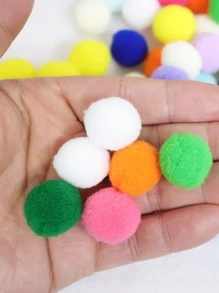 50pcs/set Color Block Pom Pom, Simple Polyester Felt DIY Decoration For Sewing - Multicolor - View 3