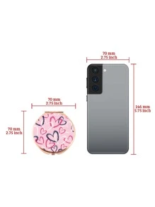 Gương trang điểm bỏ túi có thể gập lại, 1 gương trang điểm nhỏ gọn hai mặt tròn in hình trái tim, Gương du lịch cầm tay cho phụ nữ và con gái, Quà tặng cho phụ nữ, mẹ, vợ, em gái, bạn gái, bạn gái tuổi teen - Nhiều màu - Xem 3