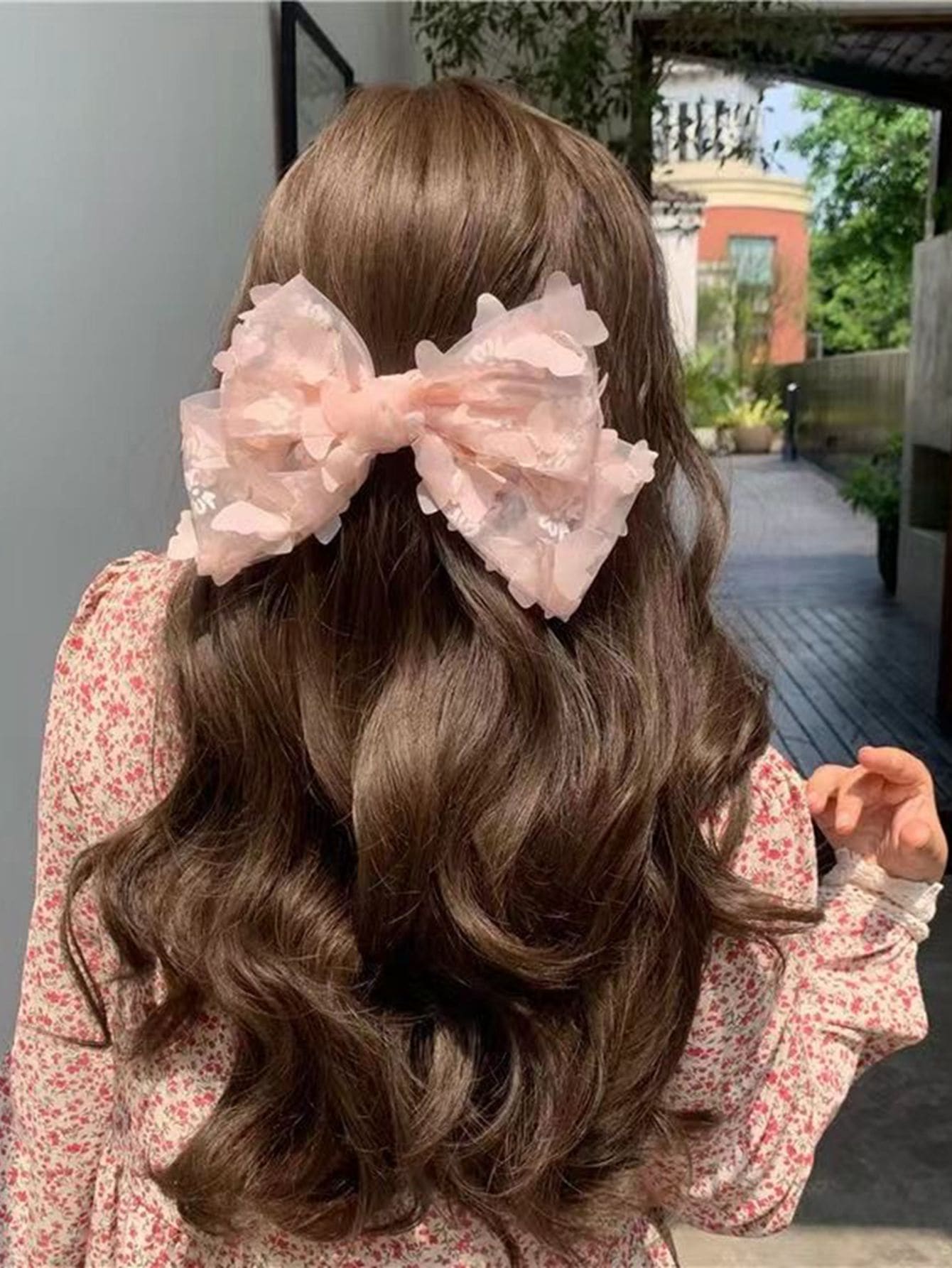 Kẹp Tóc Trang Trí Nơ - Hồng - Xem 1