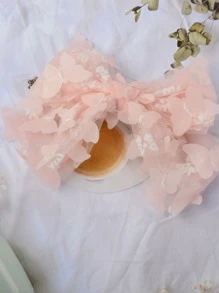 Kẹp Tóc Trang Trí Nơ - Hồng - Xem 3