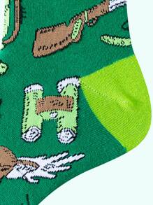 Hombres Calcetines de tripulación con estampado de dibujos animados - Multicolor - Ver 3