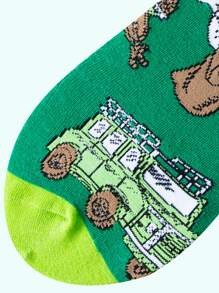 Hombres Calcetines de tripulación con estampado de dibujos animados - Multicolor - Ver 4