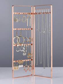 1入組鐵首飾收納塔現代可折疊家居首飾收納架 - 玫瑰金 - 查看 1