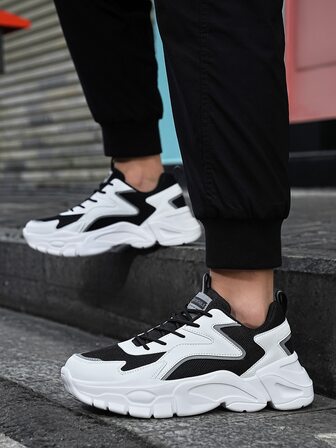 男士舒適透氣的粗底運動鞋，多用途休閒運動鞋