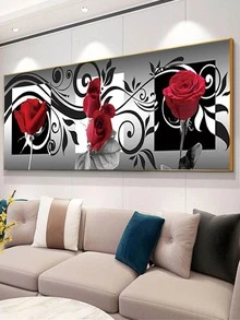 1 Polyresin Tự Làm Tranh Gắn Đá Không Gọng, Họa Tiết Hoa Tự Làm Tranh Gắn Đá Để Trang Trí - Nhiều màu - Xem 2