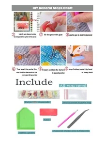 1 Polyresin Tự Làm Tranh Gắn Đá Không Gọng, Họa Tiết Hoa Tự Làm Tranh Gắn Đá Để Trang Trí - Nhiều màu - Xem 3