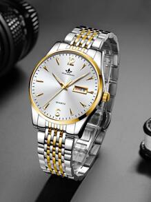 男士圓形指針石英手錶 - 彩色 - 查看 3