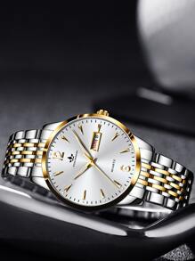 男士圓形指針石英手錶 - 彩色 - 查看 4