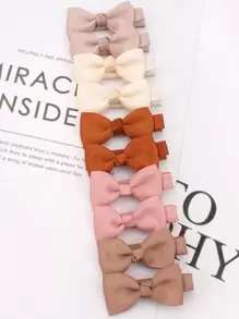 20pcs Girls Bow Decor Polyester Hair Clip - Camel - View 3