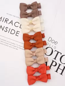 20pcs Girls Bow Decor Polyester Hair Clip - Camel - View 5