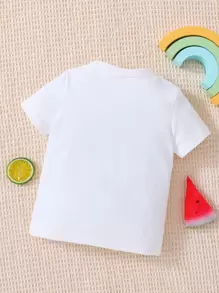 Baby Girl Palm Tree & Letter Graphic Tee - White - View 2