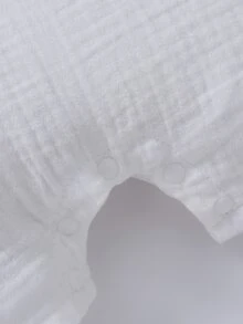 Newborn Baby 2pcs Half Button Tank Romper - Blue and White - View 4