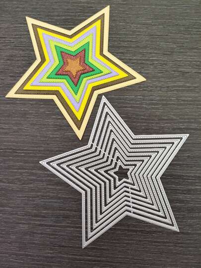 1入組碳鋼切割模具用於DIY星形設計蝕刻模板工藝模具