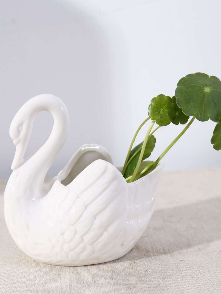 1 Vật Trang Trí ABS, Thiên Nga Trắng Thiết Kế Trang Trí Thủ Công Cho Tiệc Cưới - trắng - Xem 1