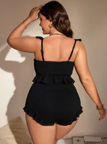 Swim Chiccia 夏季海灘加大碼荷葉邊比基尼套裝