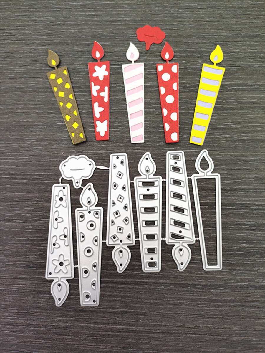 1 Thép Carbon Cắt Chết, Nến Thiết Kế Khắc Stencil Thủ Công Chết Cho DIY - Bạc - Xem 1