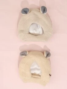 1pc Acrylic Fiber Warm And Elastic Pet Headgear For Dogs And Cats Used At Home Or Outside - Beige - View 6
