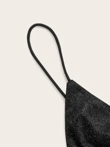 SHEIN ICON 金屬亮絲褶邊吊帶緊身連衣裙