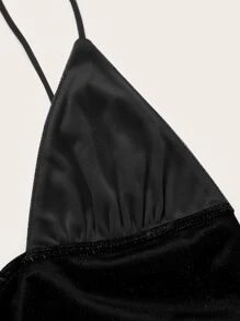 SHEIN ICON 金屬亮絲褶邊吊帶緊身連衣裙