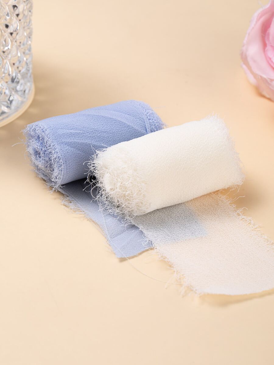 2 cuộn/bộ Vải Không dệt Gói Quà Ruy Băng, Nguyên Viền Dây Tóc Ruy Băng Cho Tiệc Cưới - Nhiều màu - Xem 1