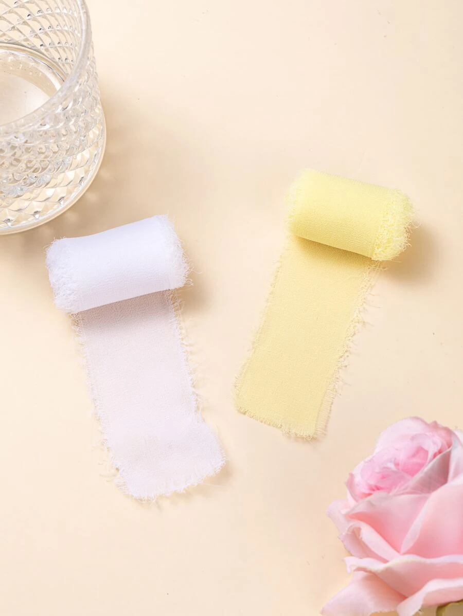 2卷/套無紡布禮品包裝絲帶用於婚禮派對原始裝飾長絲絲帶 - 彩色 - 查看 1