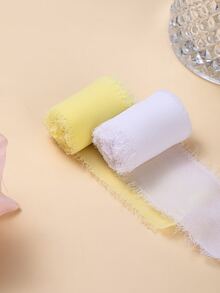 2卷/套無紡布禮品包裝絲帶用於婚禮派對原始裝飾長絲絲帶 - 彩色 - 查看 4